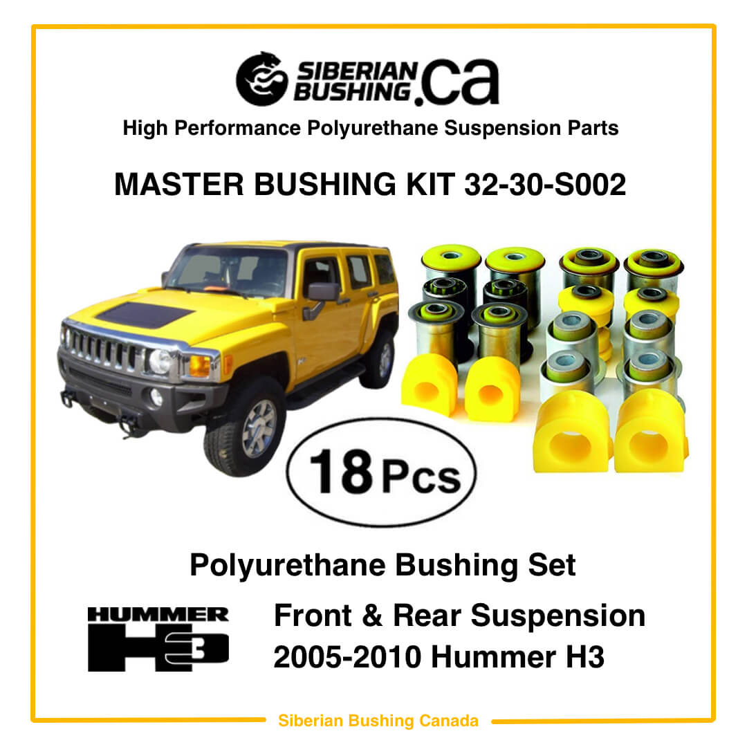 Siberian Bushing Polyurethane Front Suspension Upper Compatible with Hummer H3 