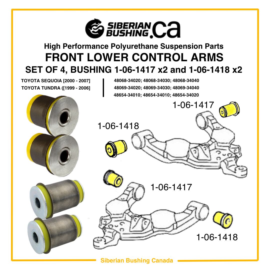 Set of 4 Siberian bushings 1-06-1417; 1-06-1418